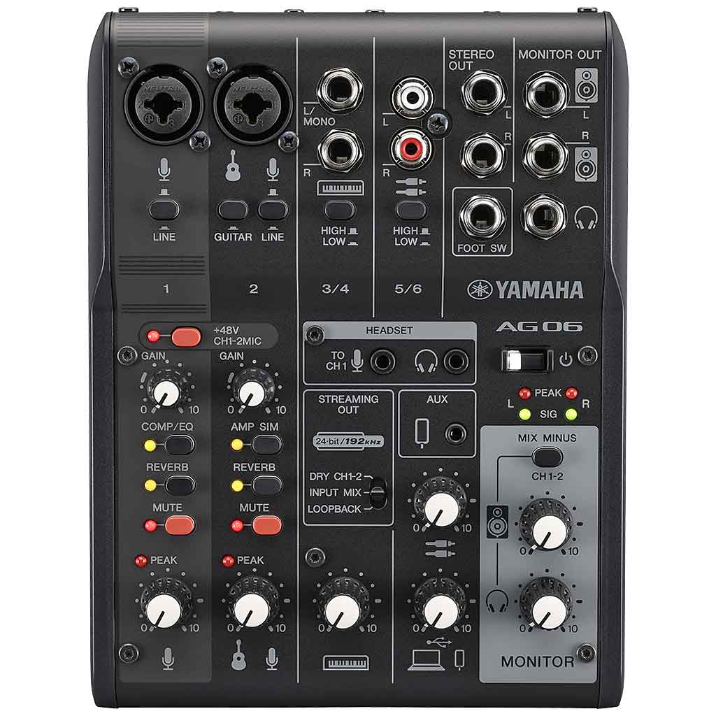 Yamaha AG06 MK2 Live Streaming Mixer USB Interface – Music
