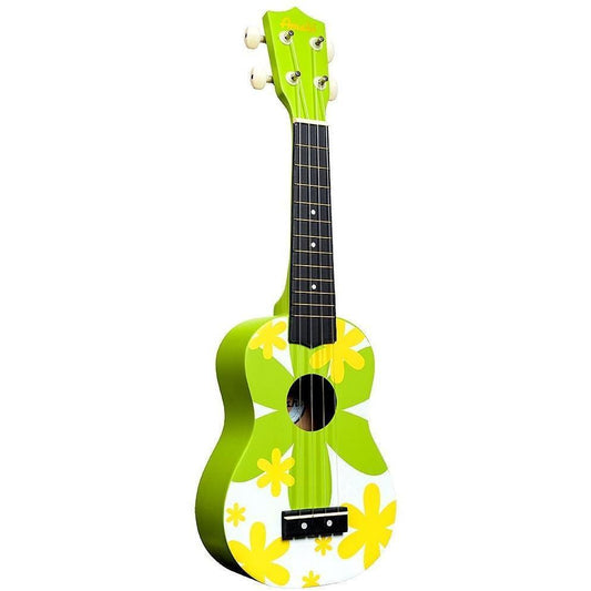 Amahi DDUK Tropical Series Soprano Ukulele With Bag-Green Flower-Andy's Music