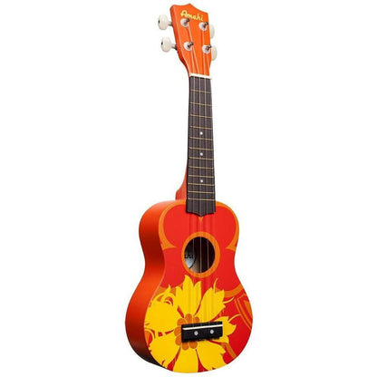 Amahi DDUK Tropical Series Soprano Ukulele With Bag-Orange Flower-Andy's Music