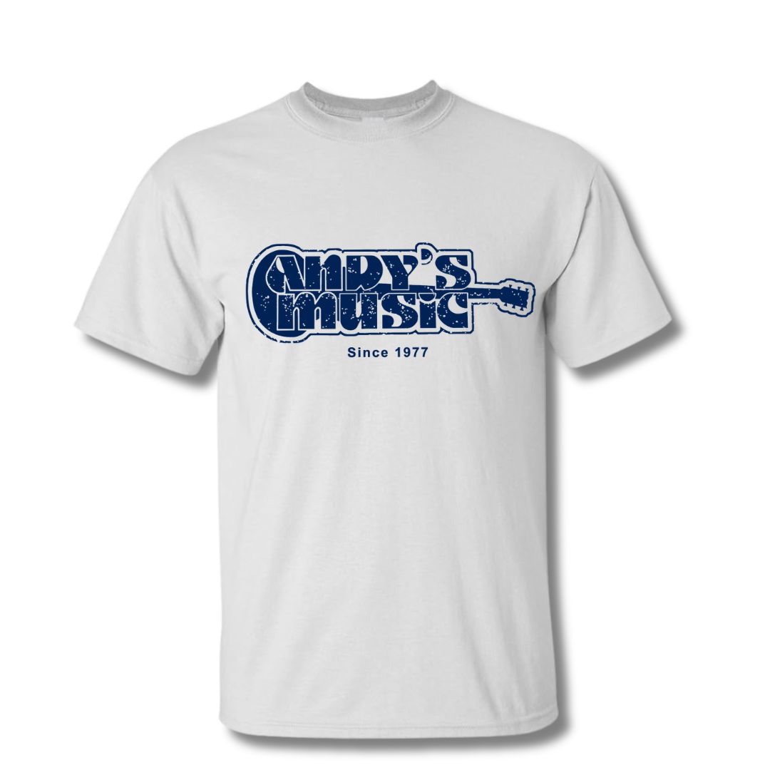 Andy's Retro Tee-White-S-Andy's Music