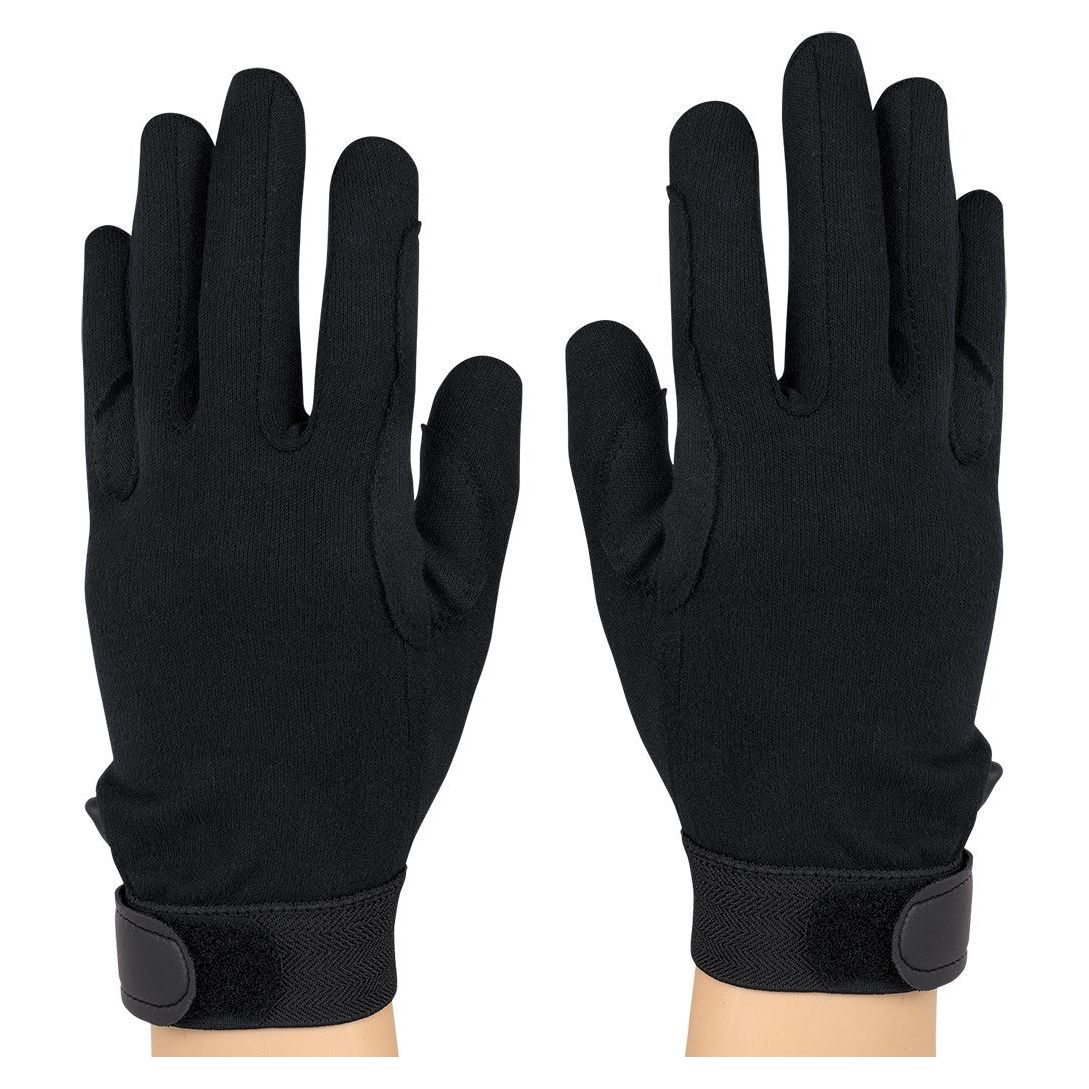 Deluxe Cotton Marching Band Gloves (Pair)-Black-Large-Andy's Music