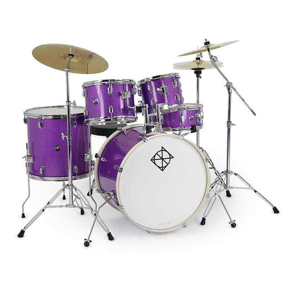 Dixon Spark Drum Set With Hardware And Cymbals-Purple Sparkle-Andy's Music