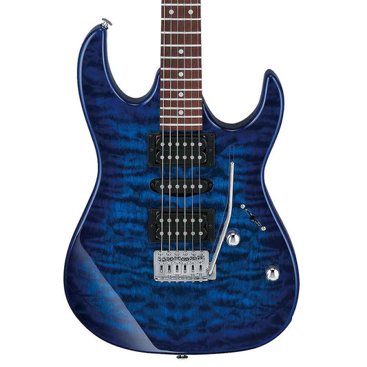 Ibanez GRX70QA Electric Guitar-Transparent Blue Burst-Andy's Music