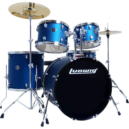 Ludwig Accent Drive Drum Set With Cymbals And Hardware-Blue Stardust-Andy's Music